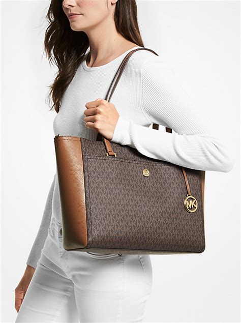 michael michael kors maisie large logo 3-in-1 tote bag|Michael Kors leather tote.